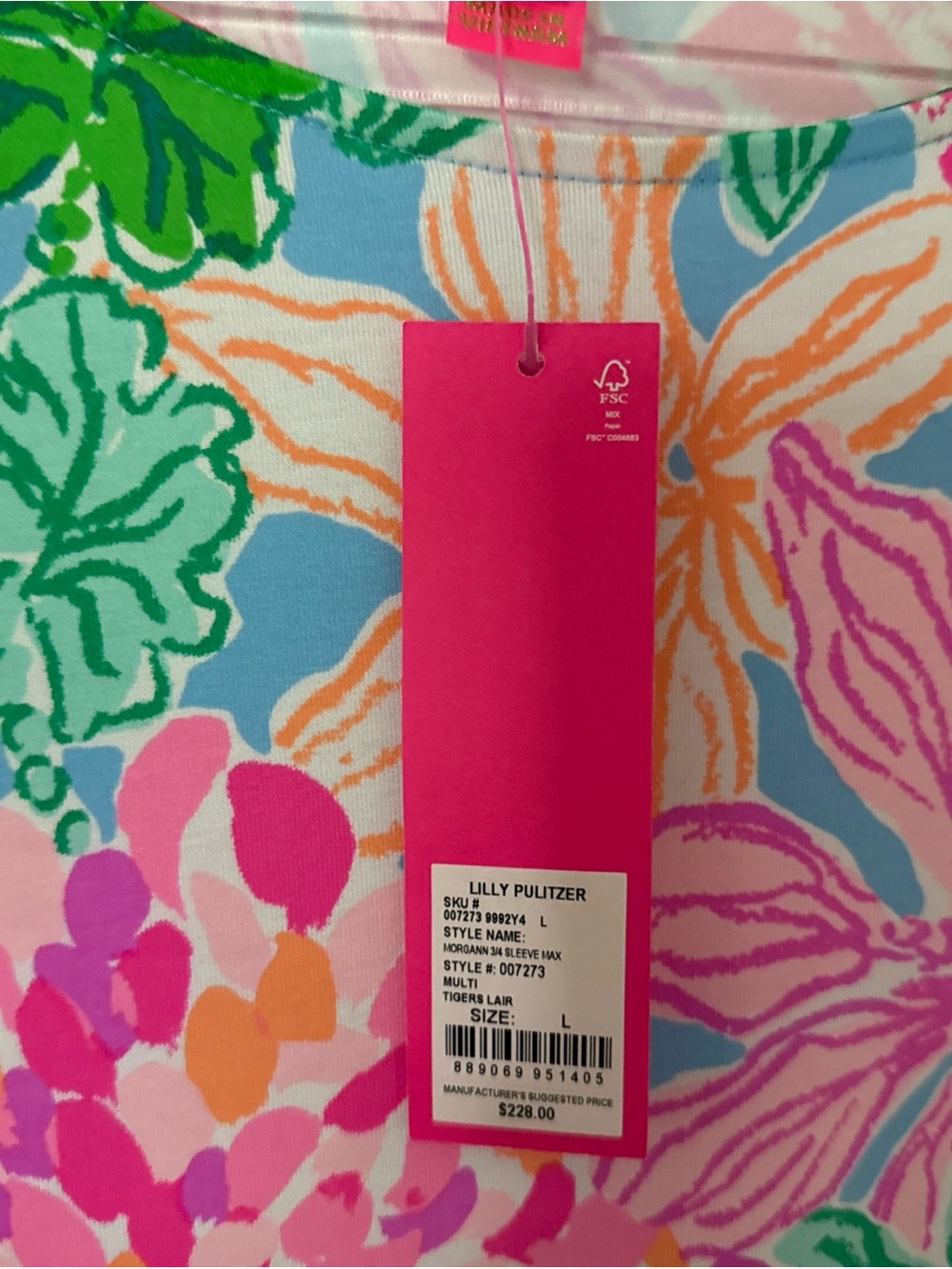 NWT LILLY PULITZER SIZE LARGE MORGANN MAXI DRESS *TIGERS LAIR* MULTI - Picture 4 of 7